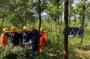 長(zhǎng)寧縣電力公司對(duì)10kV西犁線筆架4臺(tái)區(qū)進(jìn)行震后隱患整改施工