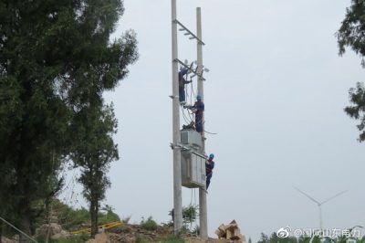 新架高壓線路1200米，新立電桿4基，組裝臺架2處