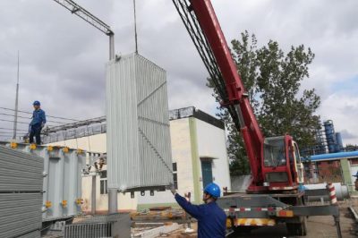 110千伏墾利站2號(hào)返廠(chǎng)升壓改造變壓器安裝