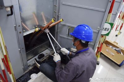 110千伏新安變的線路進行高壓電纜搭接