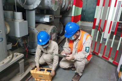 聚寶變進行避雷器和接地網(wǎng)試驗工作